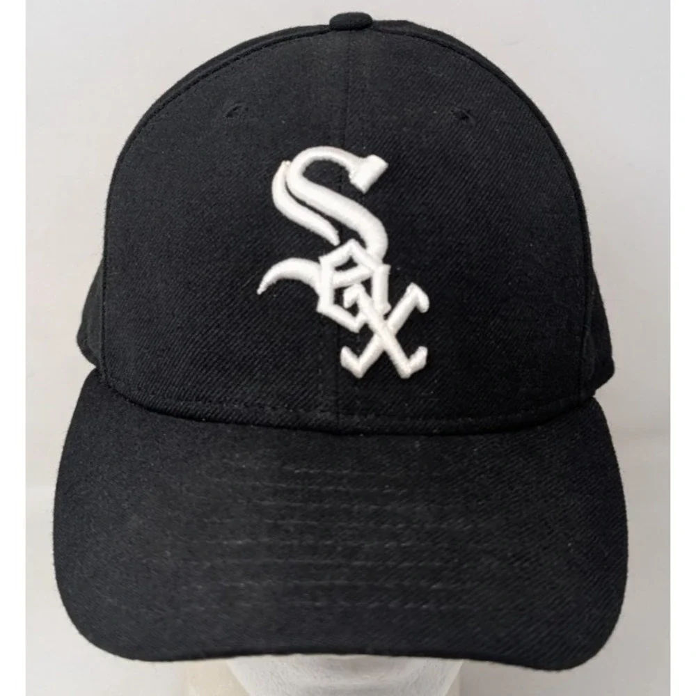 Chicago White Sox Hat Cap 7 5/8 Black Wool New Era 59Fifty Men's VTG Made in USA